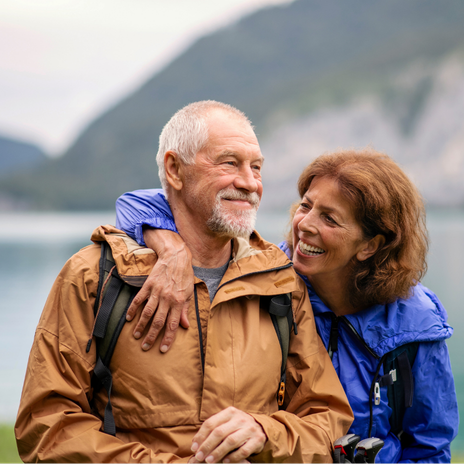 mature couple on water