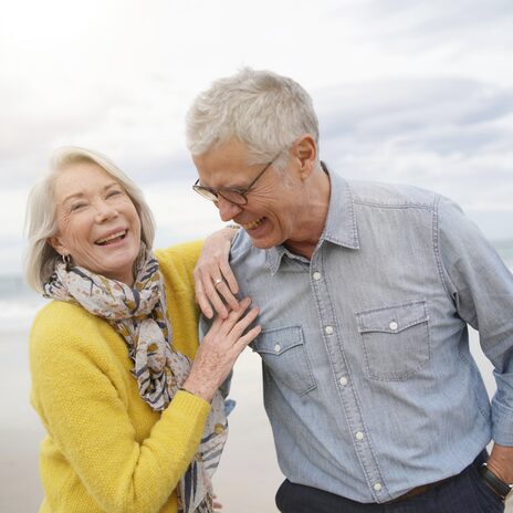mature couple on beach